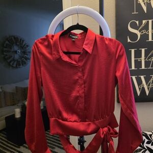 Express Vibrant Red Blouse